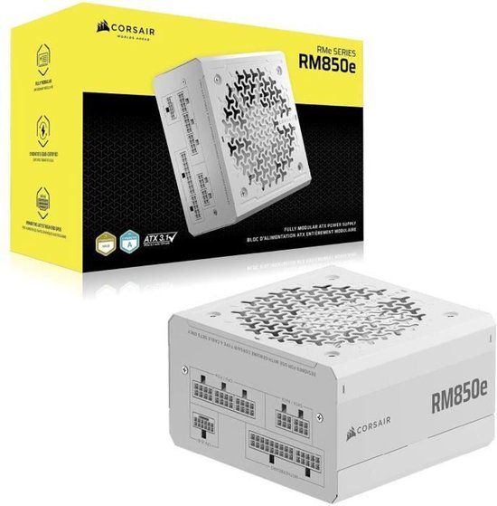CORSAIR RM850e (2025) Volledig Modulaire ATX Voeding met Lage Ruis – Wit