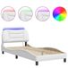 VidaXL Bedframe met LED zonder matras "Hvar" Wit 90x190 cm
