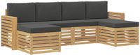 vidaXL - Extérieur - canapé - set - 6 - pièces - Blanc - et - anthracite - Polyester