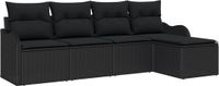 vidaXL Tuinbank Set Zwart Polyrattan