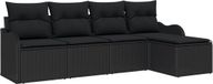 vidaXL Banc de jardin noir polyrotin