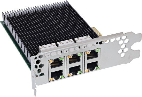 InLine® 6-poorts Gigabit netwerkkaart, 6x RJ45 1 Gb/s, PCIe x4