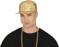 Fiestas Guirca Rapper/gangster verkleed pet Dollar - goud - nep krokodillen leer - one size