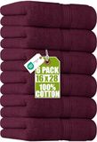 Utopia Towels Set van 6 handdoeken, bordeauxrood, premium kwaliteit, 100% gekamd ringgesponnen katoen, super zacht en zeer absorberend, 600 g/m², extra grote handdoeken (40,6 x 71,1 cm, hotelkwaliteit