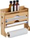 Merkloos Relaxdays Rollenhouder 3-in-1 Keukenrolhouder Bamboe Lichtbruin/Blauw