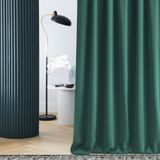 ROOM99 Laurel gordijn met plooiband, 140 x 250 cm, donkergroen