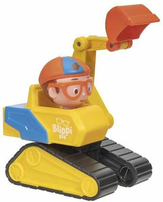 EPHIIONIY Blippi mini-voertuig, 4 pakket: vuilniswagen, brandweerwagen, mobiele telefoon, monstertruck, BLP0002