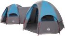 vidaXL Gezinstent met regenhoes waterdicht 4-persoons Blauw