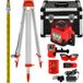 VEVOR Rotatielaser, bereik maximaal 500 meter, rood, lijnlaser, 360 graden, laserhoogtemeter, waterdicht en stofbestendig, geschikt voor buitengebruik, werktijd 20 uur, inclusief statief en meetlint, elektrische aansluiting