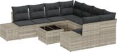 vidaXL Tuinbank Set 6-persoons Lichtgrijs Polyrattan Hoek loungeset