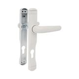 Amig - Deurklinkset - 225 x 30 mm - Sleutelgat op 85 mm - Klink met smalle plaat met slotgat - Inclusief schroeven - Wit aluminium