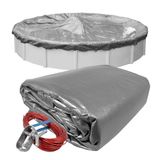 Robelle 3324-4 Zwembadafdekking voor de winter, platina, 24 voet bovengrondse zwembaden