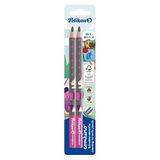 Pelikan 811170 Combino leren schrijven potlood, roze, 2 stuks
