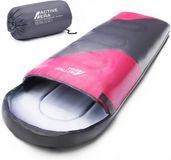 Active Era Premium Slaapzak – 250 GSM Vulling en Waterdicht – Met Binnenzak en Capuchon – Volwassenen & Kinderen – 210x75cm Roze