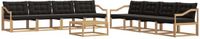 vidaXL - Acacia Hout - Bank loungeset - 8 zitplekken - Wit en zwart