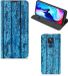 B2Ctelecom Motorola Moto G9 Play Hoesje - Magnet Case - Wood Blue