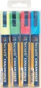 Securit krijtmarker medium blister met 4 stuks in geassorteerde kleuren