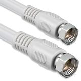 1aTTack.de SAT-antennekabel 10 meter 2x afgeschermde F-connector > F-connector (volledig afgeschermd) SAT wit F-F 85db