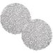 Krist+ Placemats - D38 cm - metallic zilver - Set van 2x stuks - kunststof