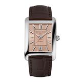 Frédérique Constant Classics Carree Automatic Montre Homme Cuir Marron Argenté Or Rose