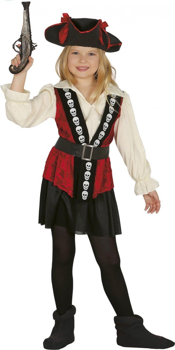 Fiestas Guirca Verkleedjurk Piraat Rood/zwart Maat 110/116