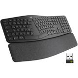 Logitech ERGO K860 Wireless Ergonomic Keyboard for Business - Split Keyboard Layout, Wrist Rest, Natural Typing, Windows/Mac/Chrome/Linux, Logi Bolt USB receiver, Bluetooth, QWERTZ DE layout- Grey