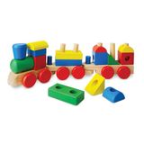 Melissa & Doug Klassieke houten stapeltrein voor peuters (18-delig)