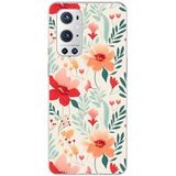 OnePlus Bedrukt siliconen hoesje compatibel met OnePlus 9 Pro 5G Flower wall