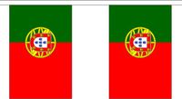 Merkloos / Sans marque Shoppartners Bv Landen vlaggenlijn van Portugal - polyester - 300 cm - buiten en binnen - met 10 vlaggetjes - versiering