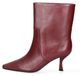 MARC ELLIS Bottines pour femme en cuir véritable avec talon élégant en bordeaux, noir et taupe