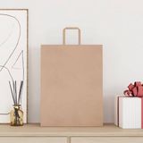 vidaXL Papieren zakken met hengsels 250 stuks 32x12x42 cm bruin