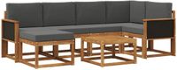 vidaXL - Hoek loungeset - 6 zitplekken - Natuurlijk en antraciet - Acacia hout