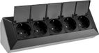 Bloc multiprise 5 prises avec clapet - prise 230V pour cuisine bureau atelier noir