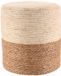 Tendance Pouf de maïs et bois naturel et blanc Beige Rond Adultes Bois