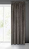 Eurofirany Villa Gordijn, fluweel, zacht, plooiband, 1 stuk, edel gordijn, dik, 290 g/m2, elegant, glad, effen, wollig, modern, klassiek, woonkamer, slaapkamer, lounge, grafiet, 140 x 270 cm