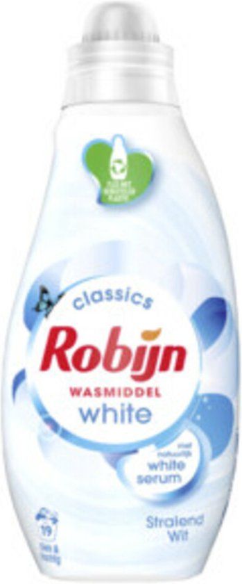 Robijn Klein & Krachtig Stralend Wit - 665 ml (19 wasbeurten)