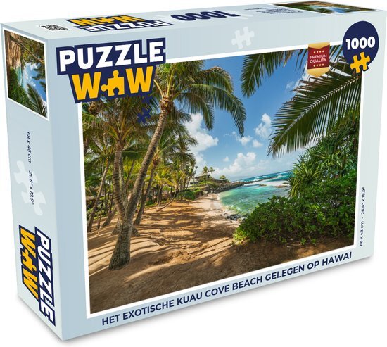 MuchoWow Puzzel Het exotische Kuau Cove Beach gelegen op Hawaii - Legpuzzel - Puzzel 1000 stukjes volwassenen