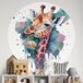 Girafe Sticker Mural Rond / Cercle Enfants - Diamètre 110 cm - Adhésif mat