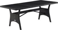 Casaria Tuintafel - Polyrotan WPC Tafelblad 190x90x74 cm – Zwart