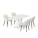 Vicco Fenaro Dining Table Set, White, 120x80cm | with 4 Dining Chairs