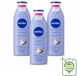 Nivea 3 x Smooth Body Milk - Sheaboter - 72 uur Hydratatie - Voor Droge Huid - 250 ml