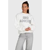 Brunotti katoenen sweater met tekst - wit