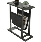 HOMCOM Bijzettafel - Spaanplaat, Staal - 49L x 19B x 55H cm - Zwart