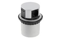 GTV Comfort, meubelstopcontact, 3 x AC-stopcontacten, 2 x USB-A, intrekbaar voor werkblad, zilver