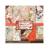 STAMPERIA SBBS09 Papierblok 10 vellen 20,3 x 20,3 (8" x 8") dubbelzijdig Oriental Garden, meerkleurig