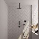 Brauer Gunmetal Edition Thermostatische Inbouw Regendoucheset - 20cm Hoofddouche - Gunmetal Geborsteld PVD