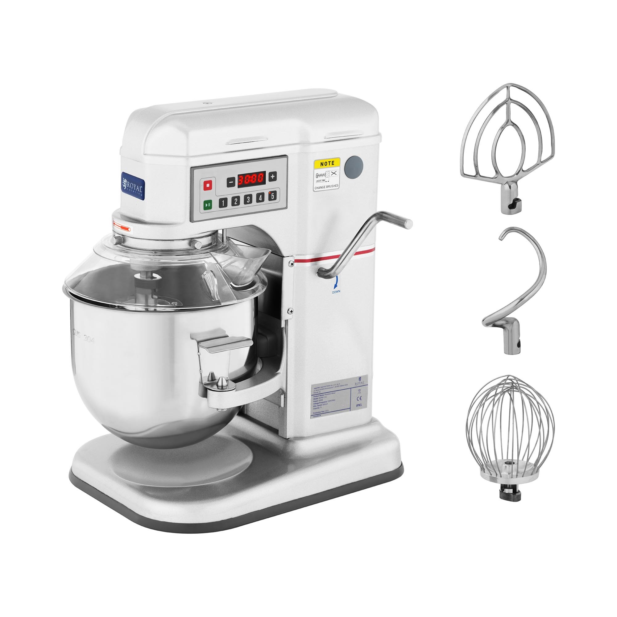 Royal Catering Kneedmachine - 7 L - - 650 W - 230-580 RPM