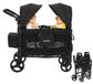 StarTech 2-in-1 Kinderwagen/Bollerwagen - Opvouwbare kinderwagen voor 2 kinderen, geschikt als strandwagen - Geschikt voor ruw terrein - Met kap en snackbakje - Geschikt voor kinderen van 1-2 jaar - Zwart