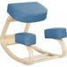 Chaise ergonomique avec genouillère en bois de bouleau et coussin, 51x69x58cm, bleu