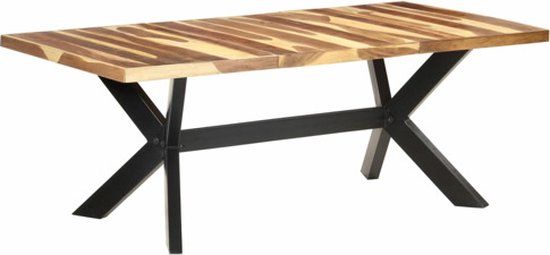 vidaXL Eettafel 200x100x75 cm Hout Honingkleurige Afwerking